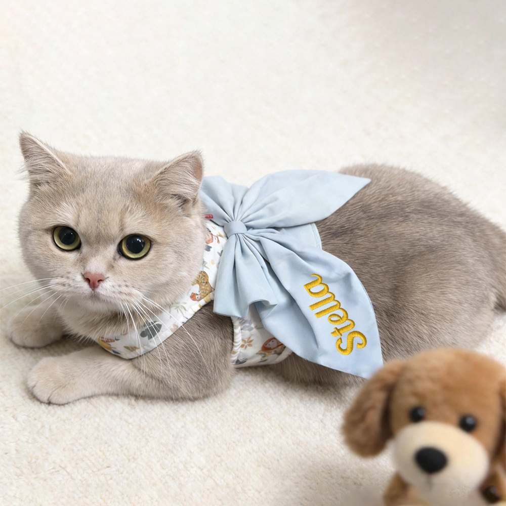 Personalized Embroidered Name Pet Floral Harness | inAccs08