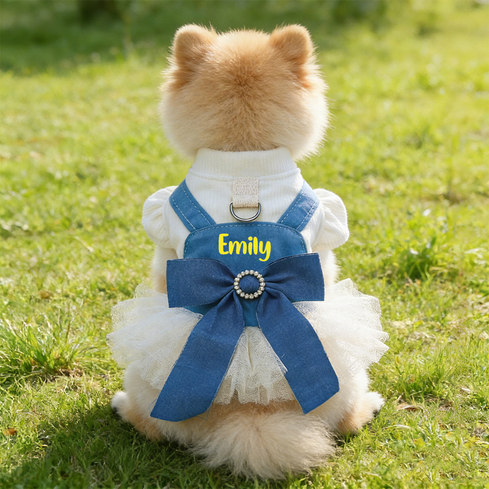 Personalized Pet Denim Pet Overalls | inCloth18