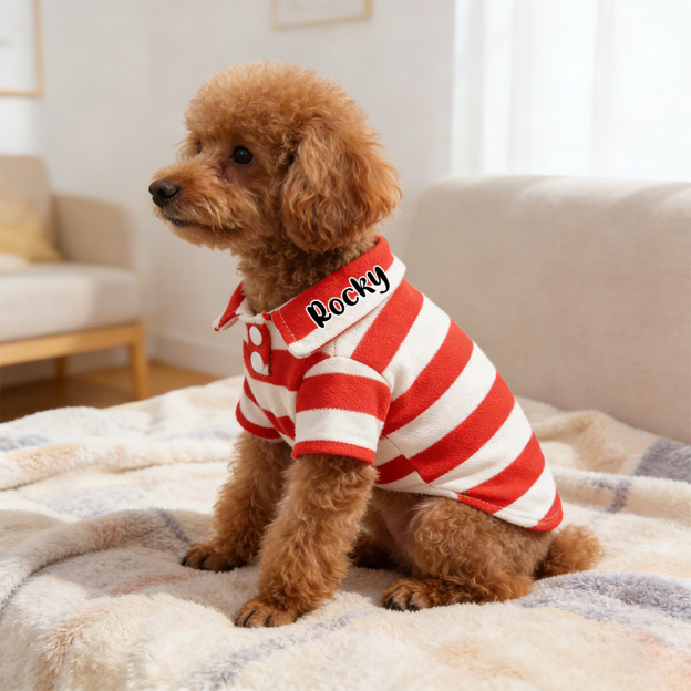Personalized Pet Striped Polo Shirt | inCloth24