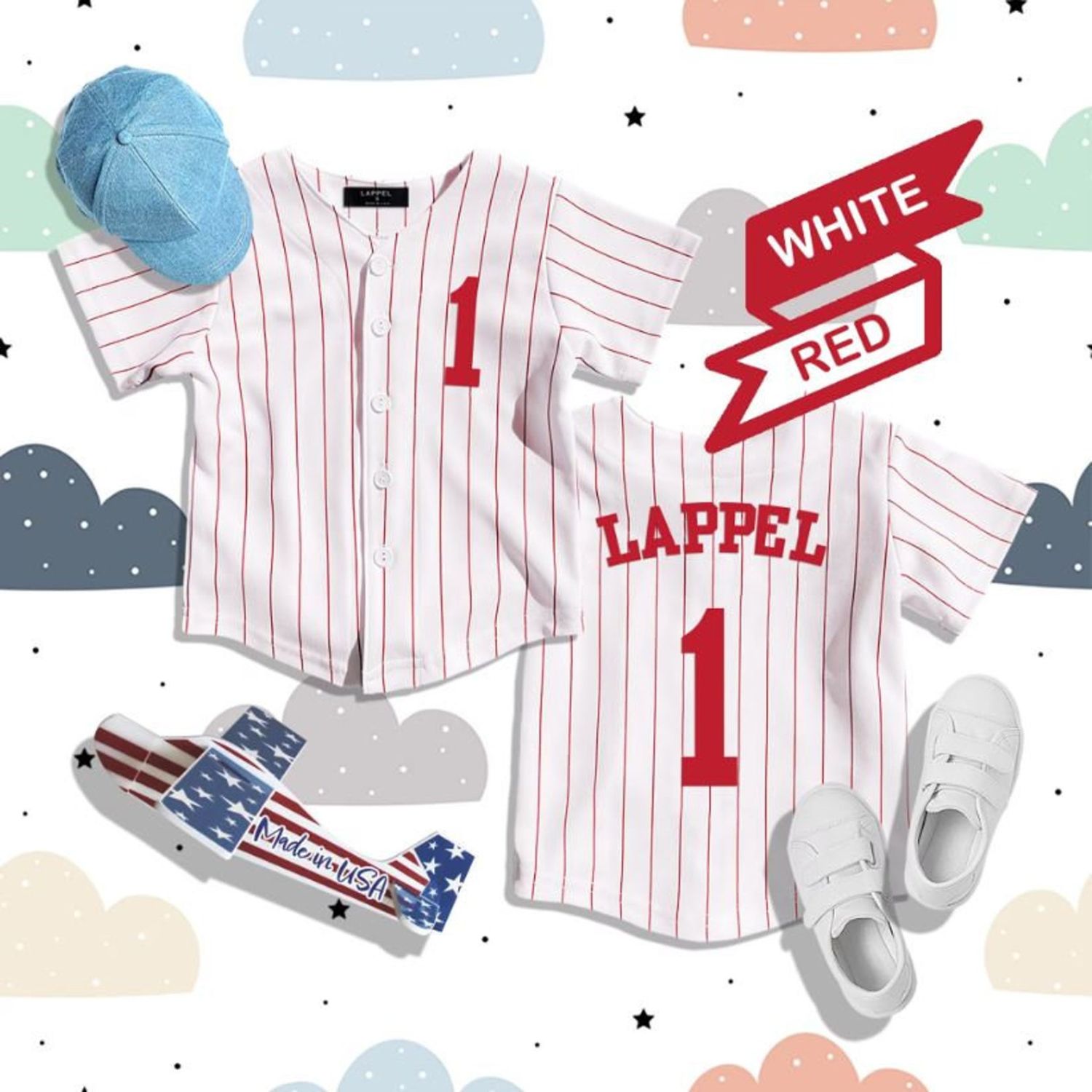 Personalized Pinstripe Button Down Baseball Jersey | CWBaby72