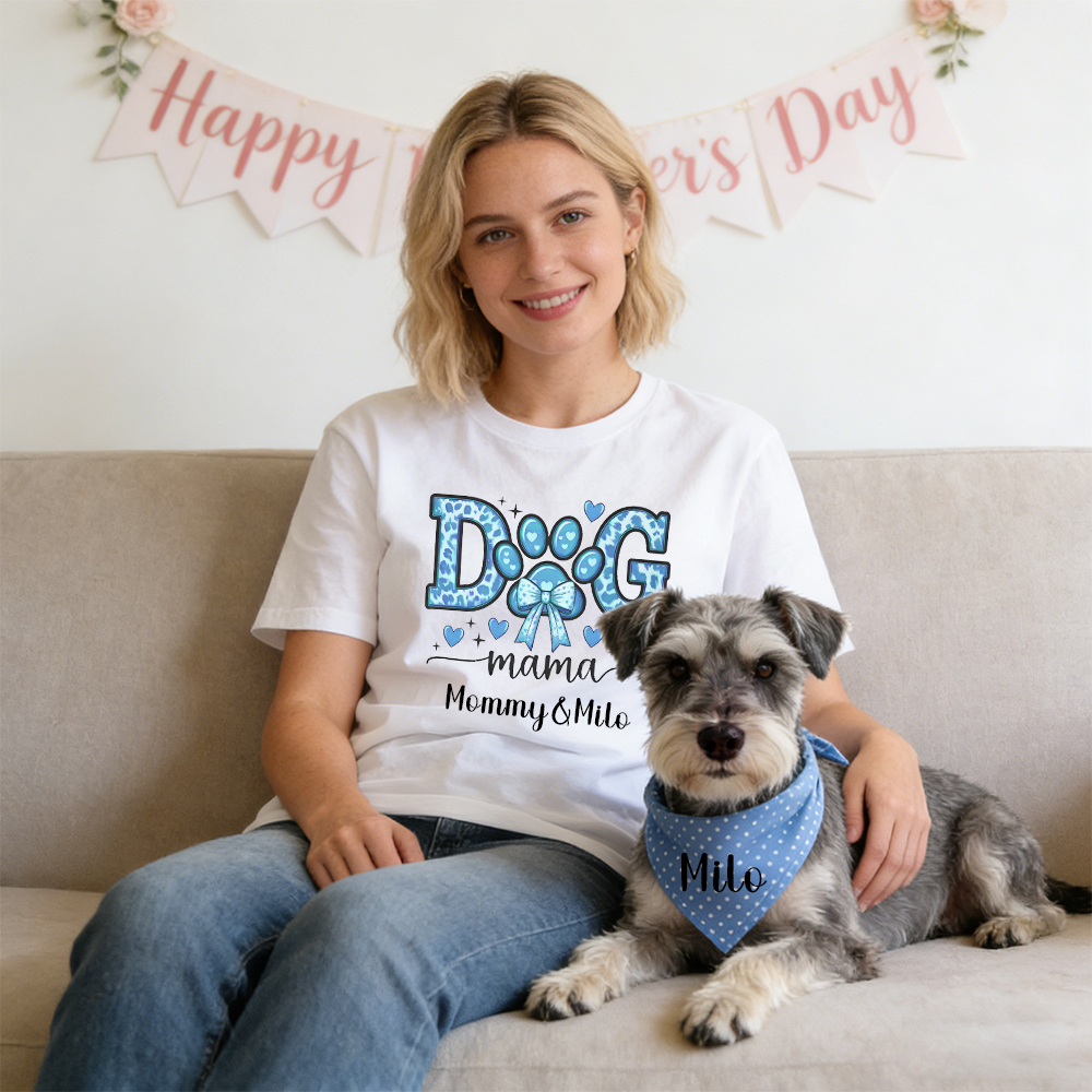 Personalized Mother's Day Dog Mom Shirt and Pet Bandana | inCloth45