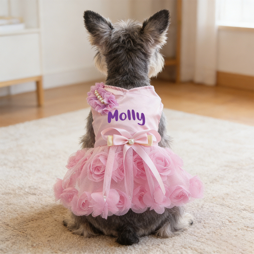 Personalized Name Pet Satin Princess Dress | inCloth50