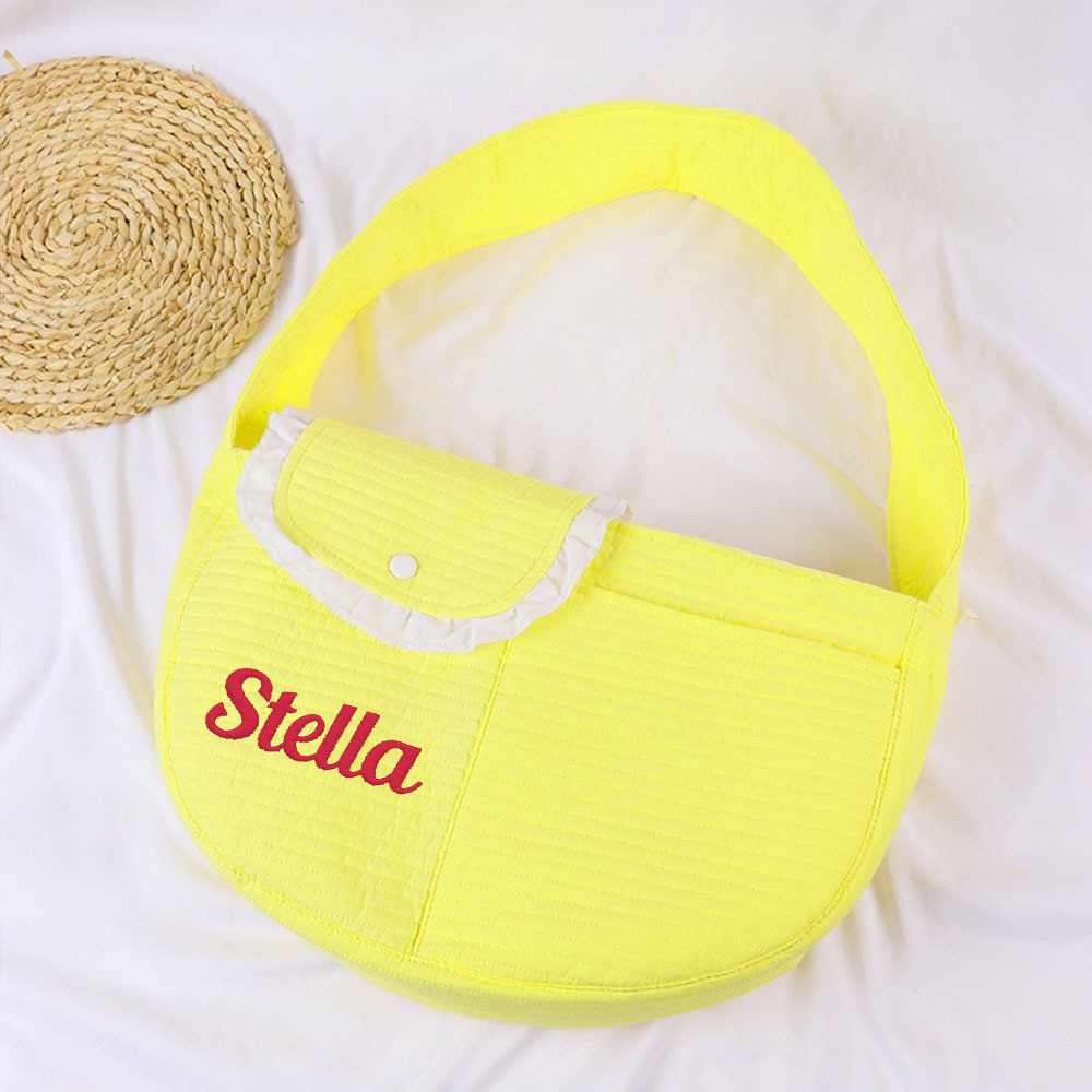 Personalized  Embroidered Name Quilted Cotton Pet Sling Carrier | inAccs38
