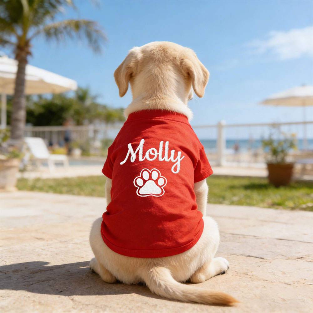 Personalized Embroidered Name Pet Summer T-Shirt | inCloth75