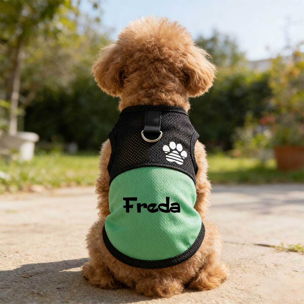Personalized Breathable Paw Print Pet Vest  | inCloth82