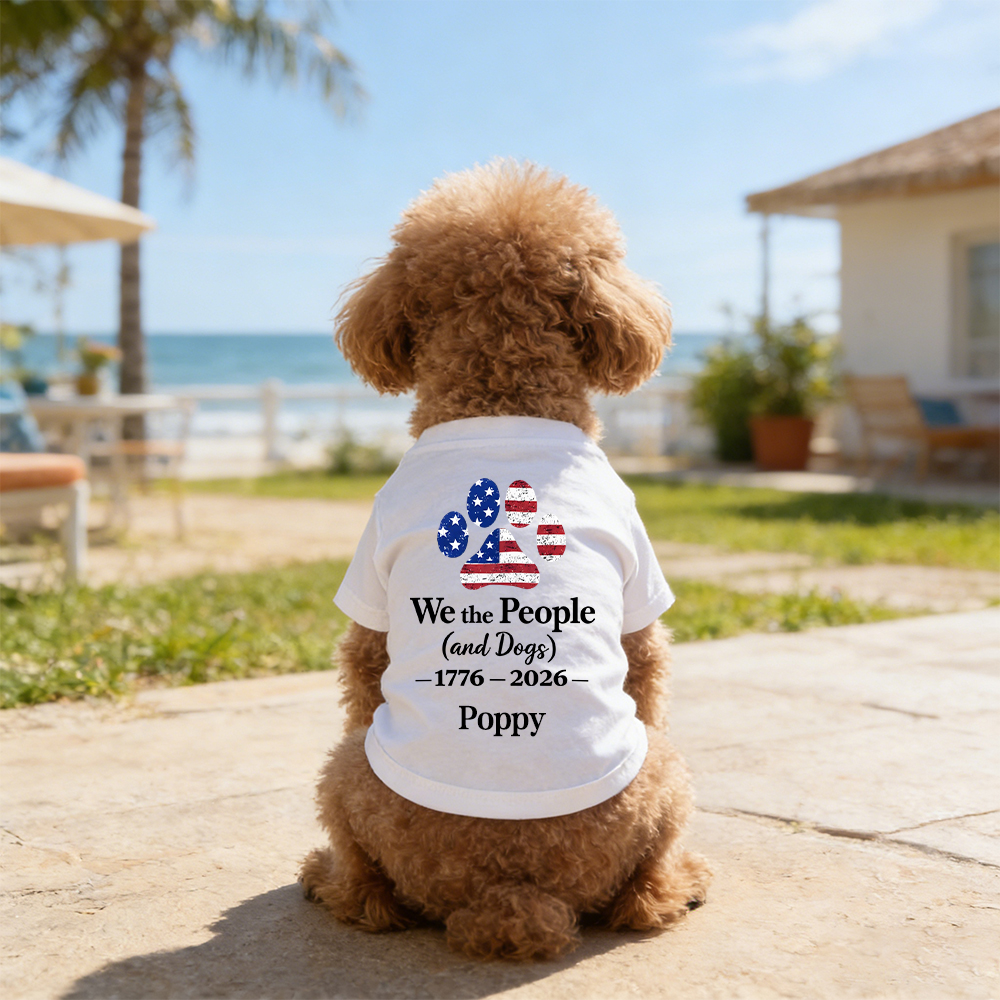 Personalized 4th of July Pet Paw Print Shirt | inCloth83