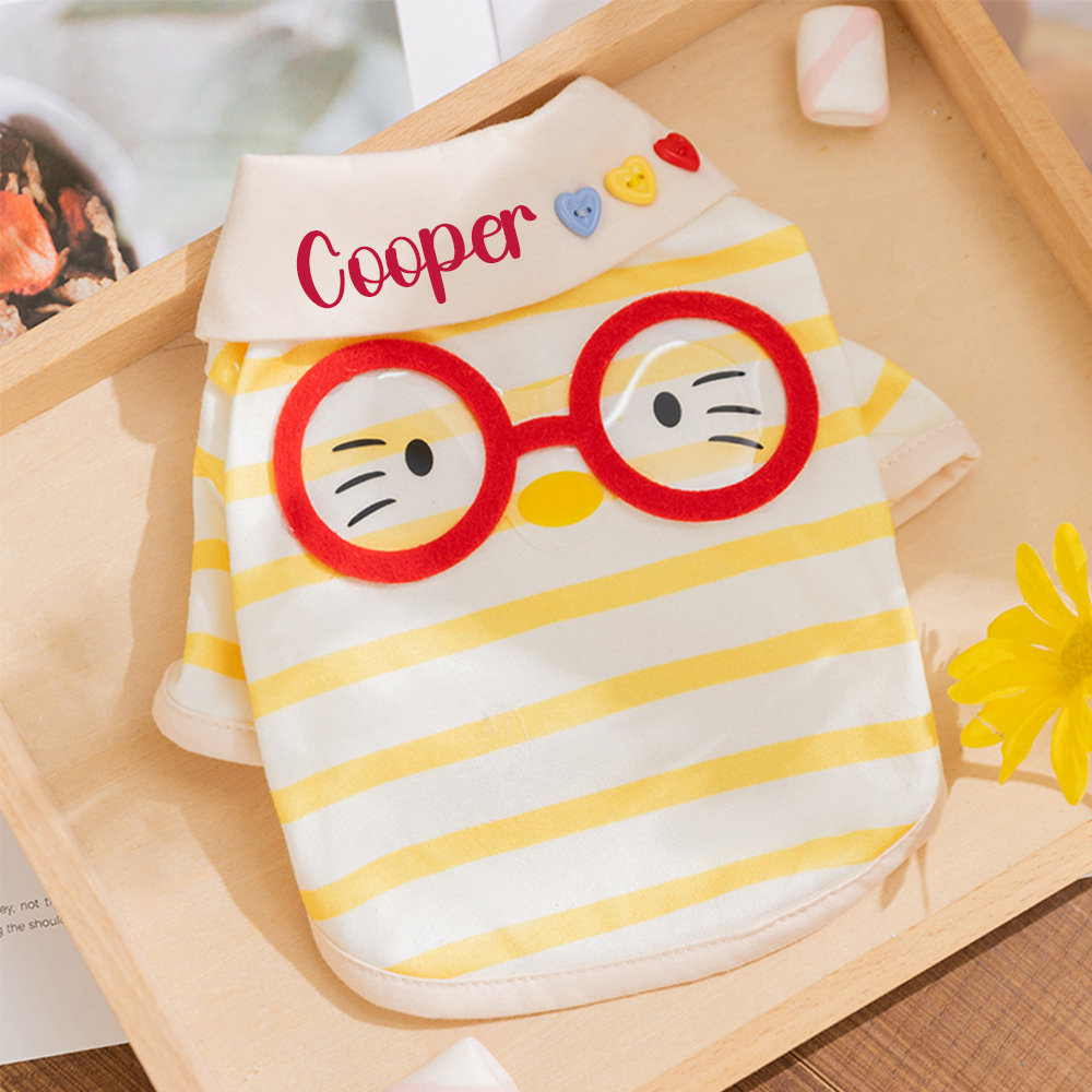 Personalized Name Striped Pet T-Shirt | inCloth87