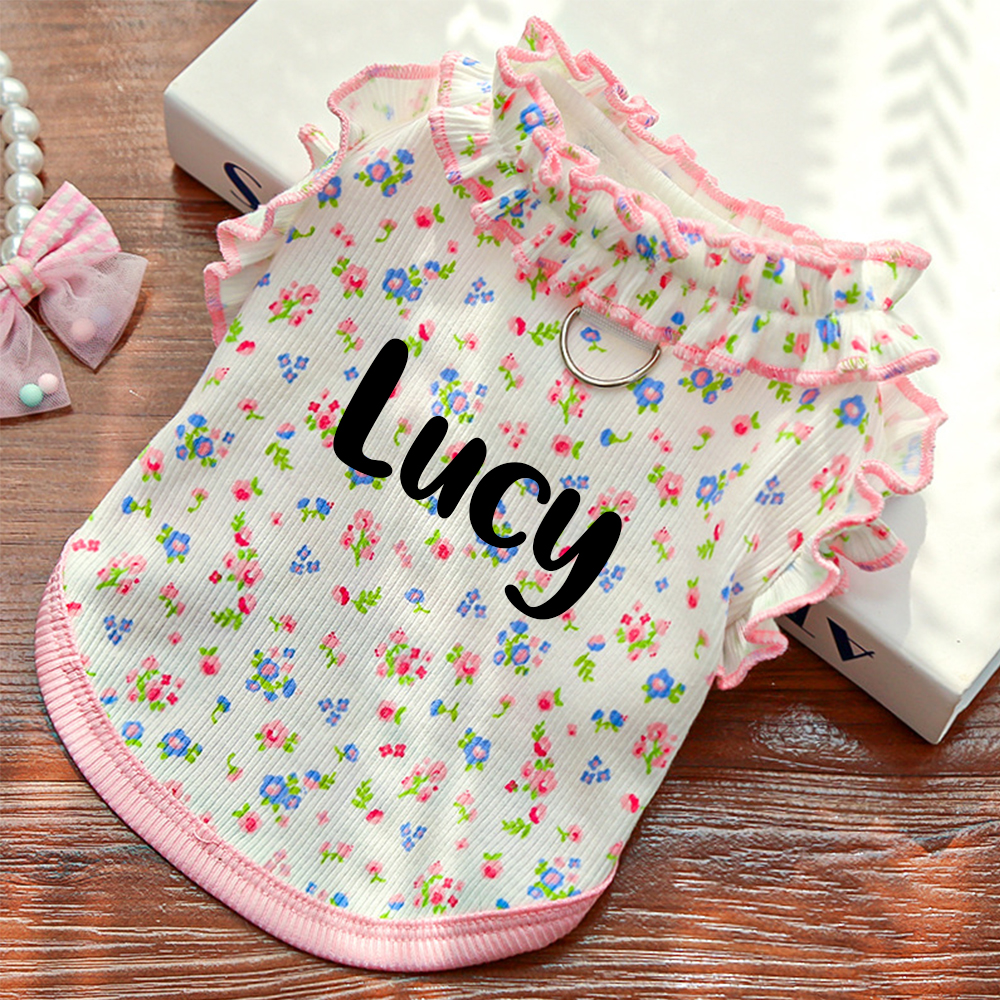Personalized Name Floral Pet Dress & Shirt | inCloth90