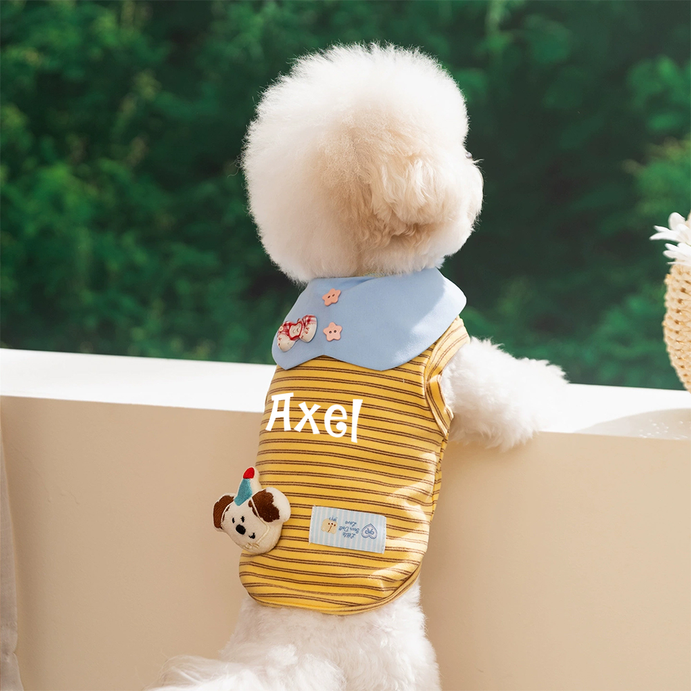 Personalized Name Striped Pet T-Shirt | inCloth91