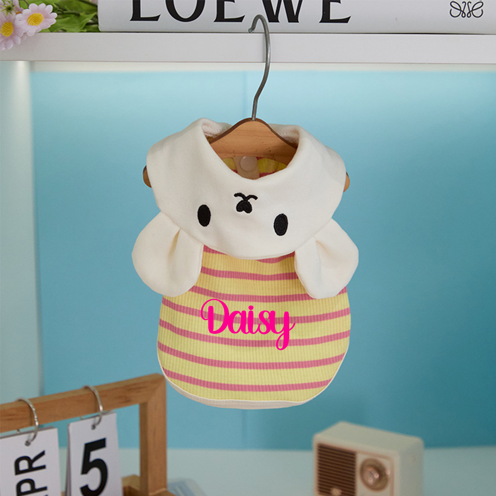 Personalized Name Breathable Striped Pet Vest  | inCloth97