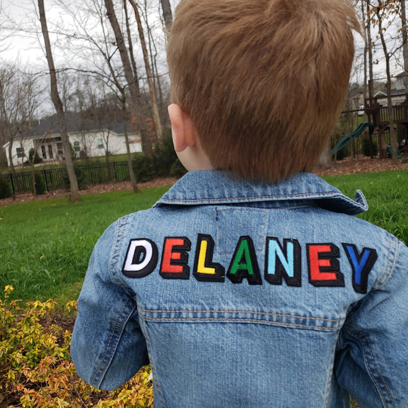 Personalized Hand Patch Kids Denim Jacket | inJacket28