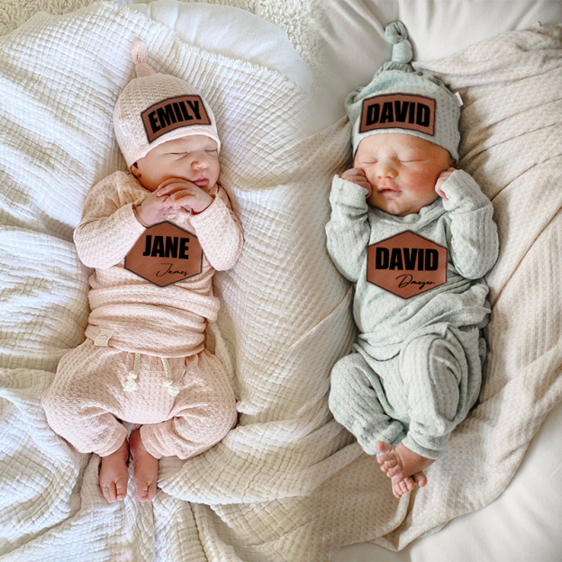 Personalized Baby Cozy Waffle Knit Pajama Set | inSet39