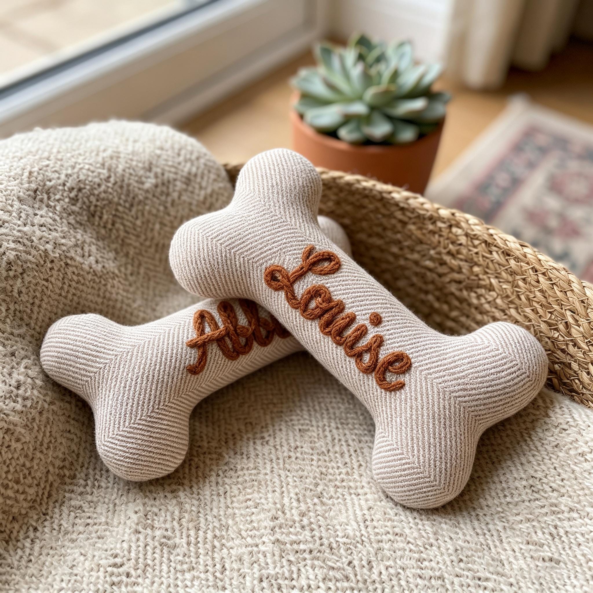 Personalized Embroidered Name Pet Bone Toy | inToy11