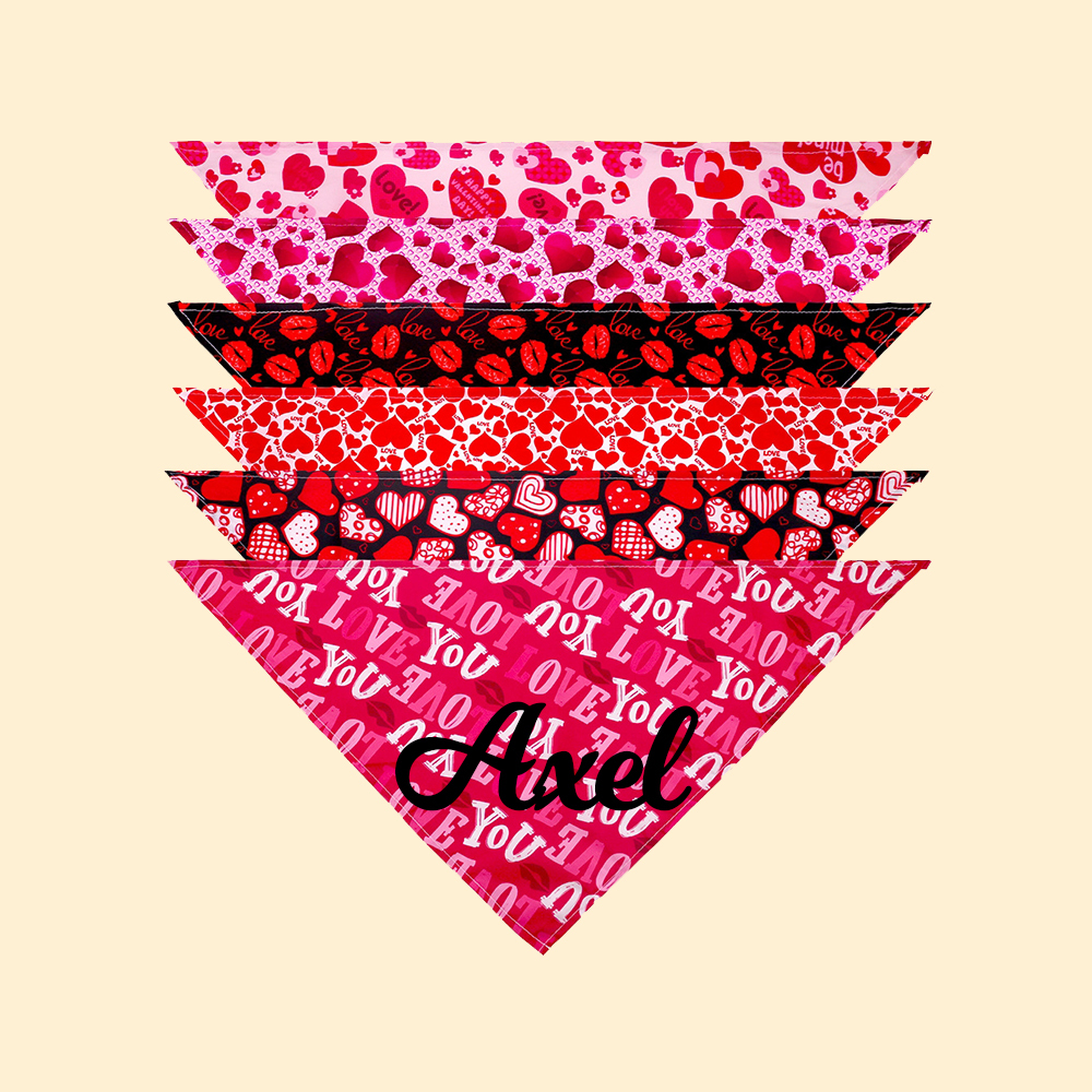 Personalized Romantic Valentine's Day Pet Bandana | KKPet388