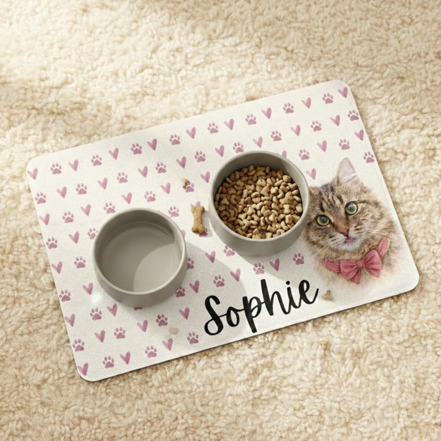 Personalized Pet Food Mat With Portrait | inAccs20