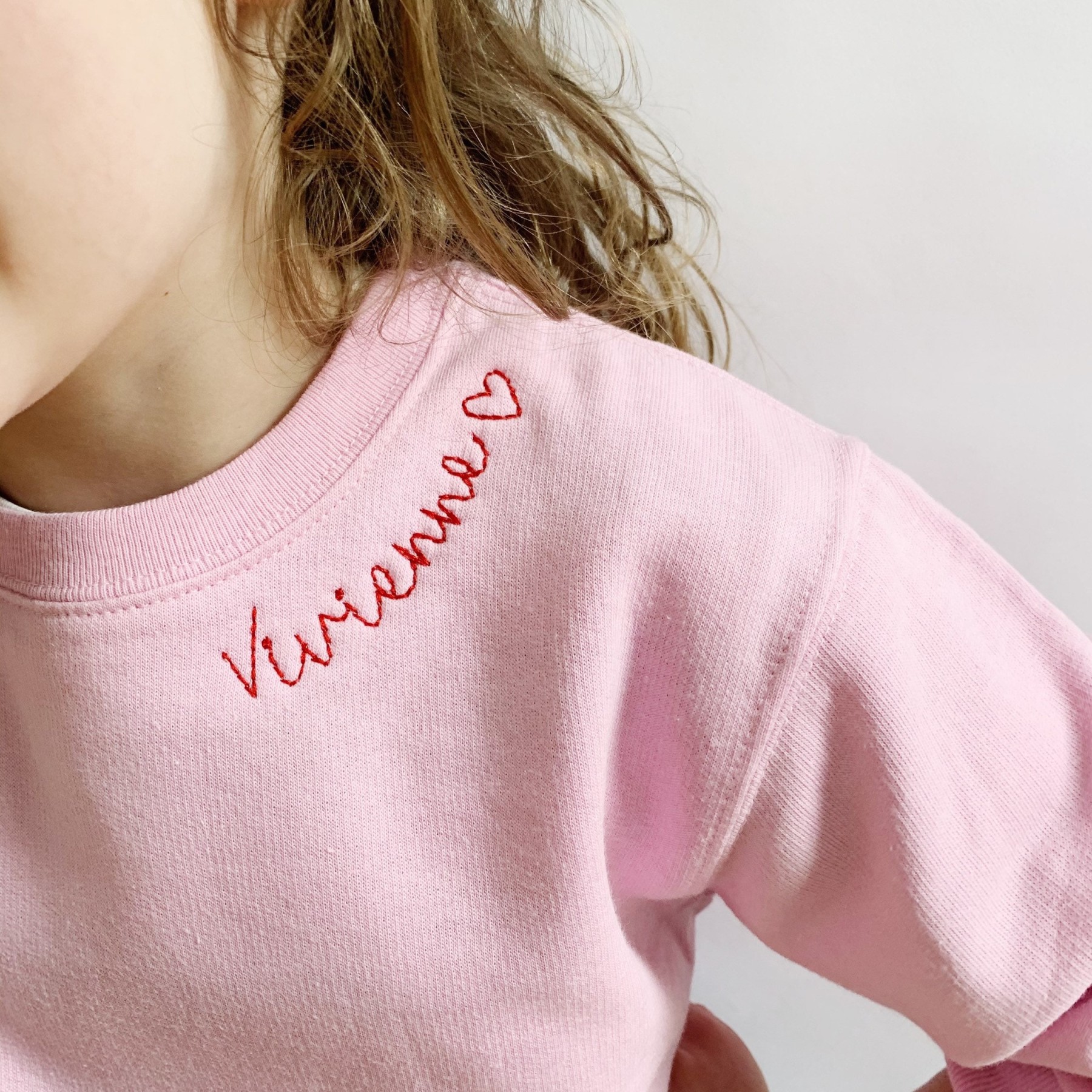 Personalized Hand-Embroidered Kid Cozy Soft Crewneck Sweatshirt | inSweatshirt61