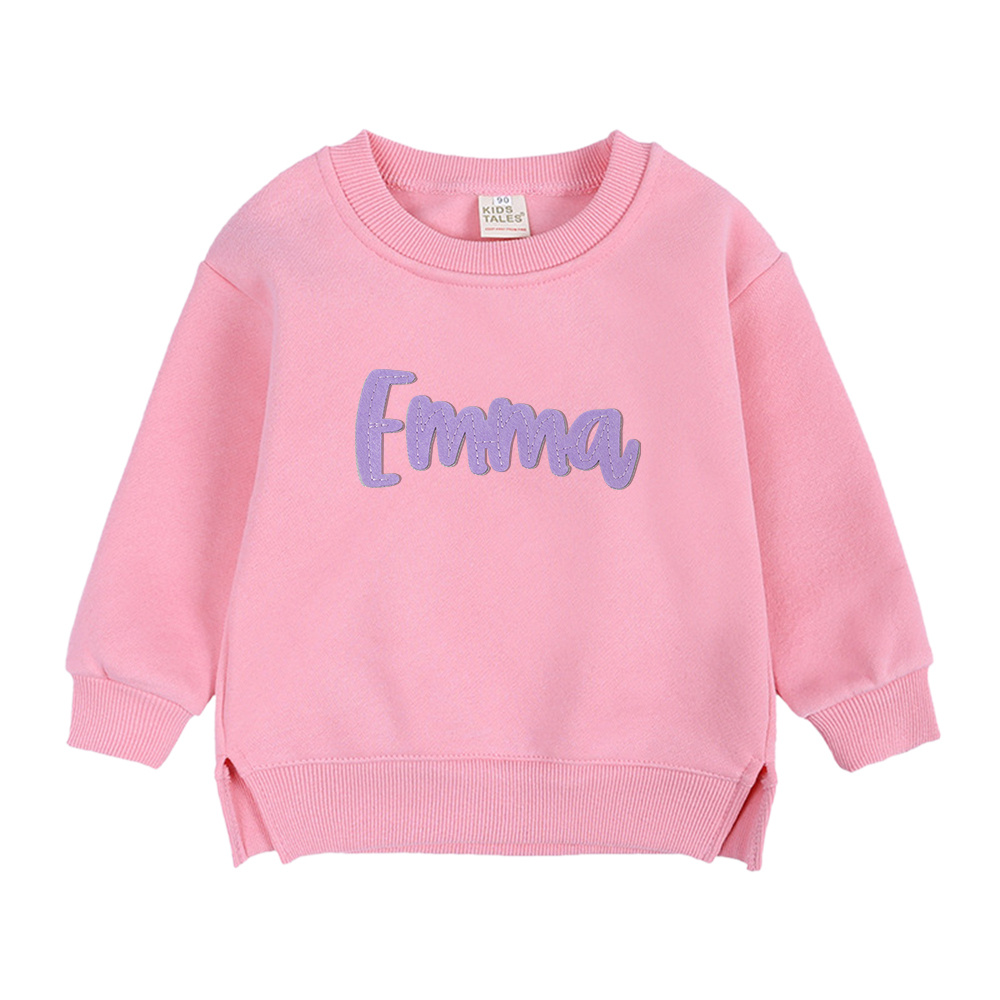 Personalized Hand-Embroidered Kid Cozy Soft Crewneck Sweatshirt | inSweatshirt03