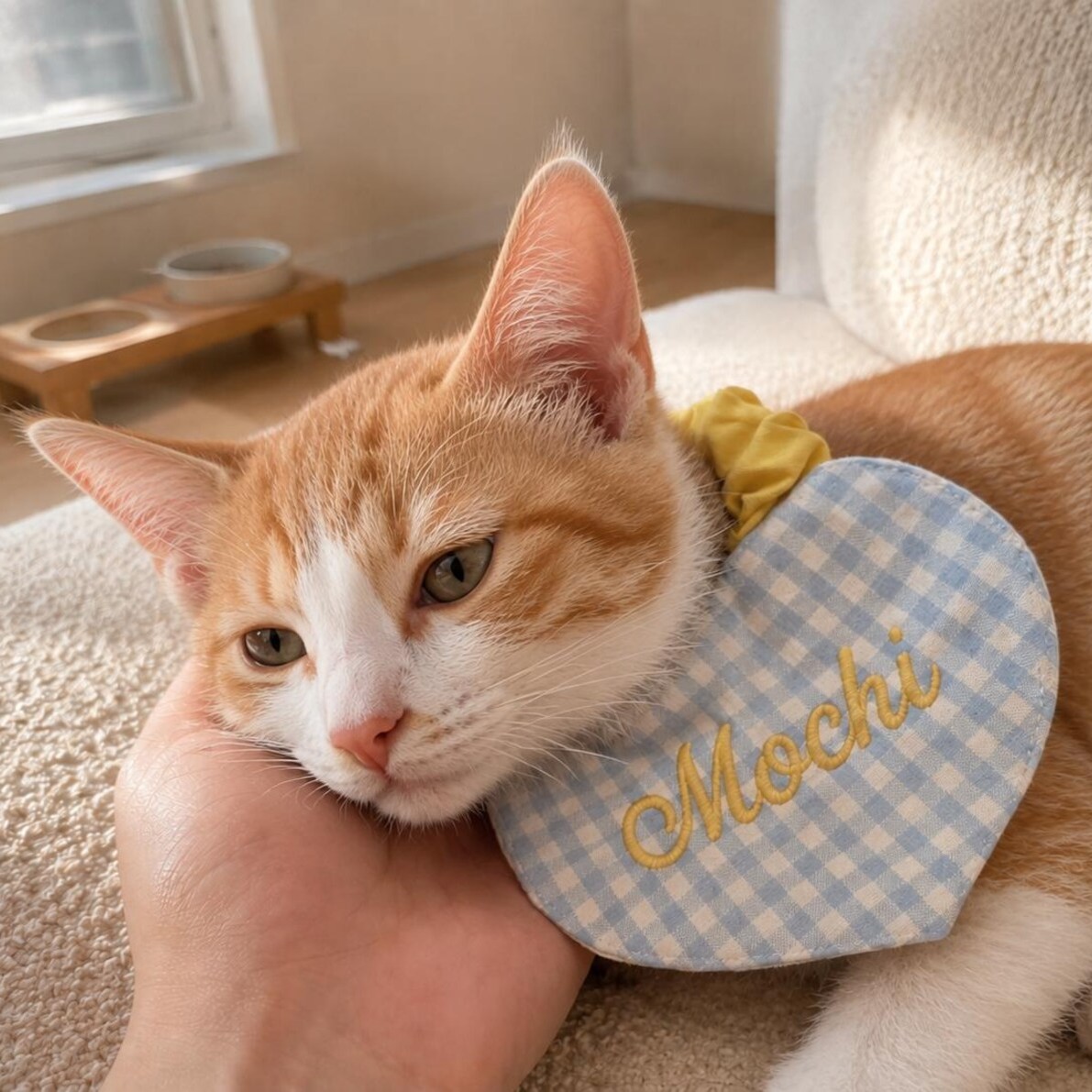 Personalized Embroidered Heart-Shaped Pet Bib | inAccs66
