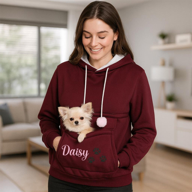 Personalized Name Cozy Pet Carrier Hoodie | KKCloth337