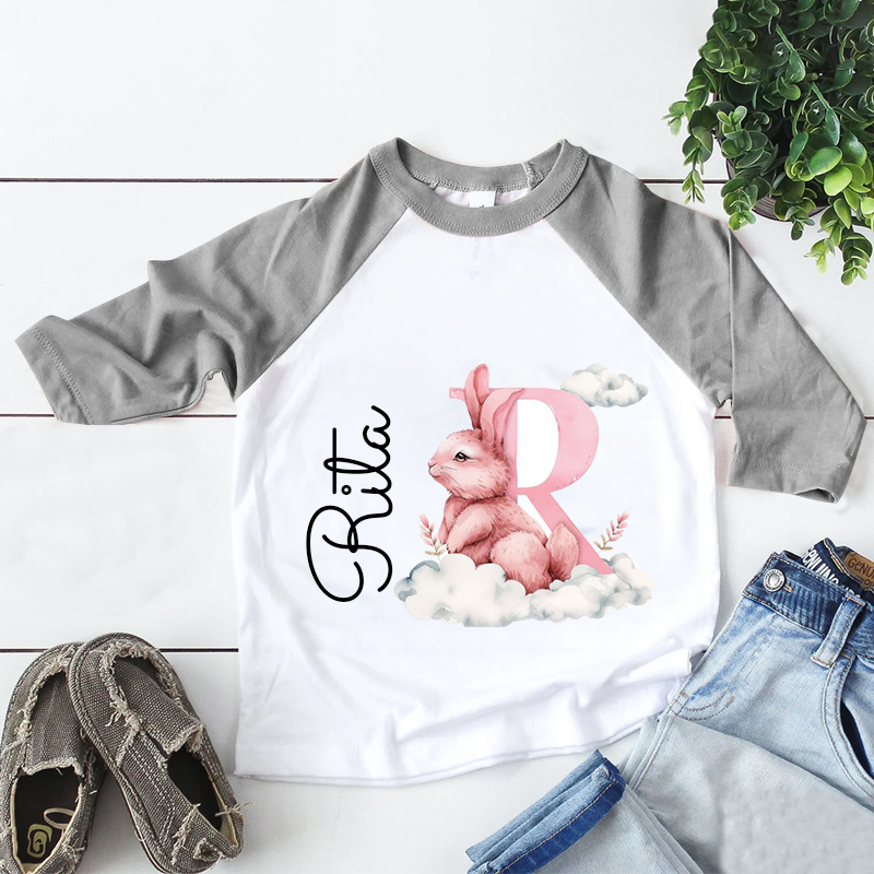 Personalized Kid Cozy Soft Pink Rabbit Sweatshirt | inSweatshirt54