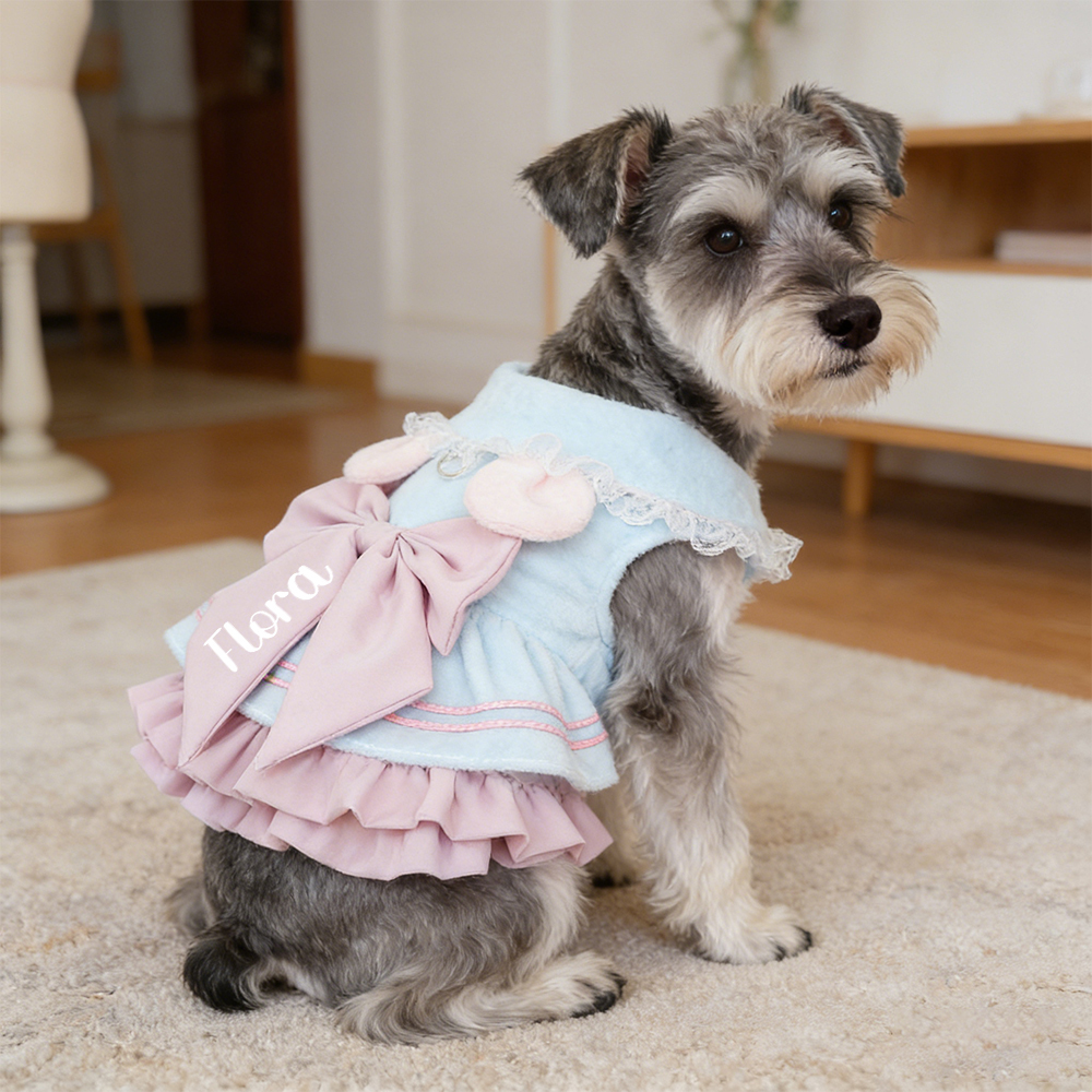 Personalized Name Pet Bowknot Dress | KKPet439