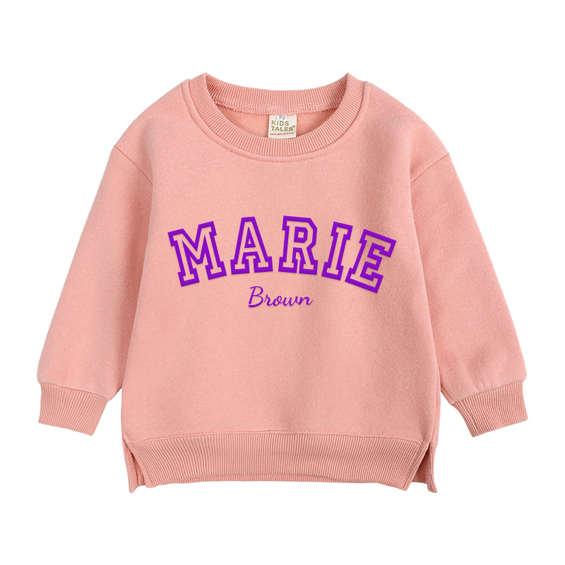 Personalized Kid Puff Vinyl Name Crewneck Sweatshirt | insweatshirt58