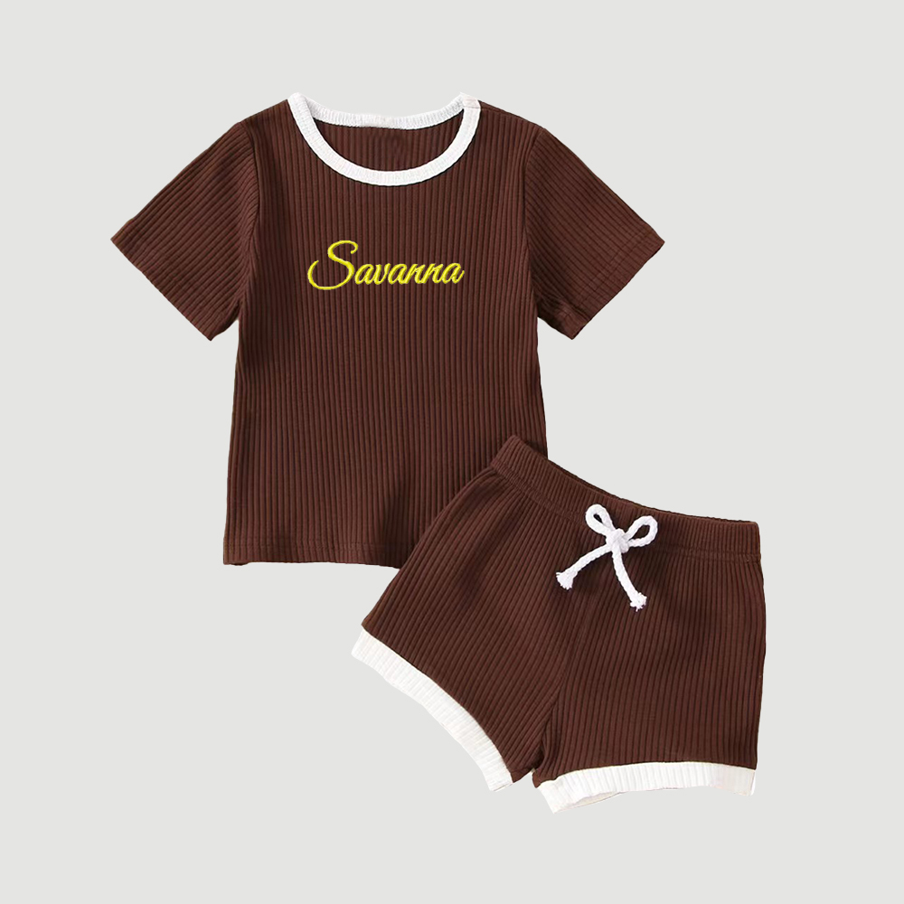 Personalized Embroidery Baby Cotton Cozy Soft Colourful Outfit Set | inSet45