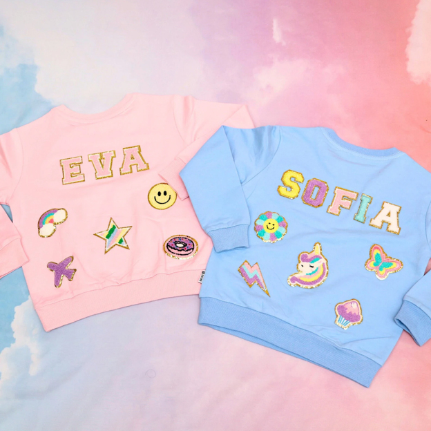 Personalized Chenille Patch Kid Cozy Soft Crewneck Sweatshirt | inSweatshirt70