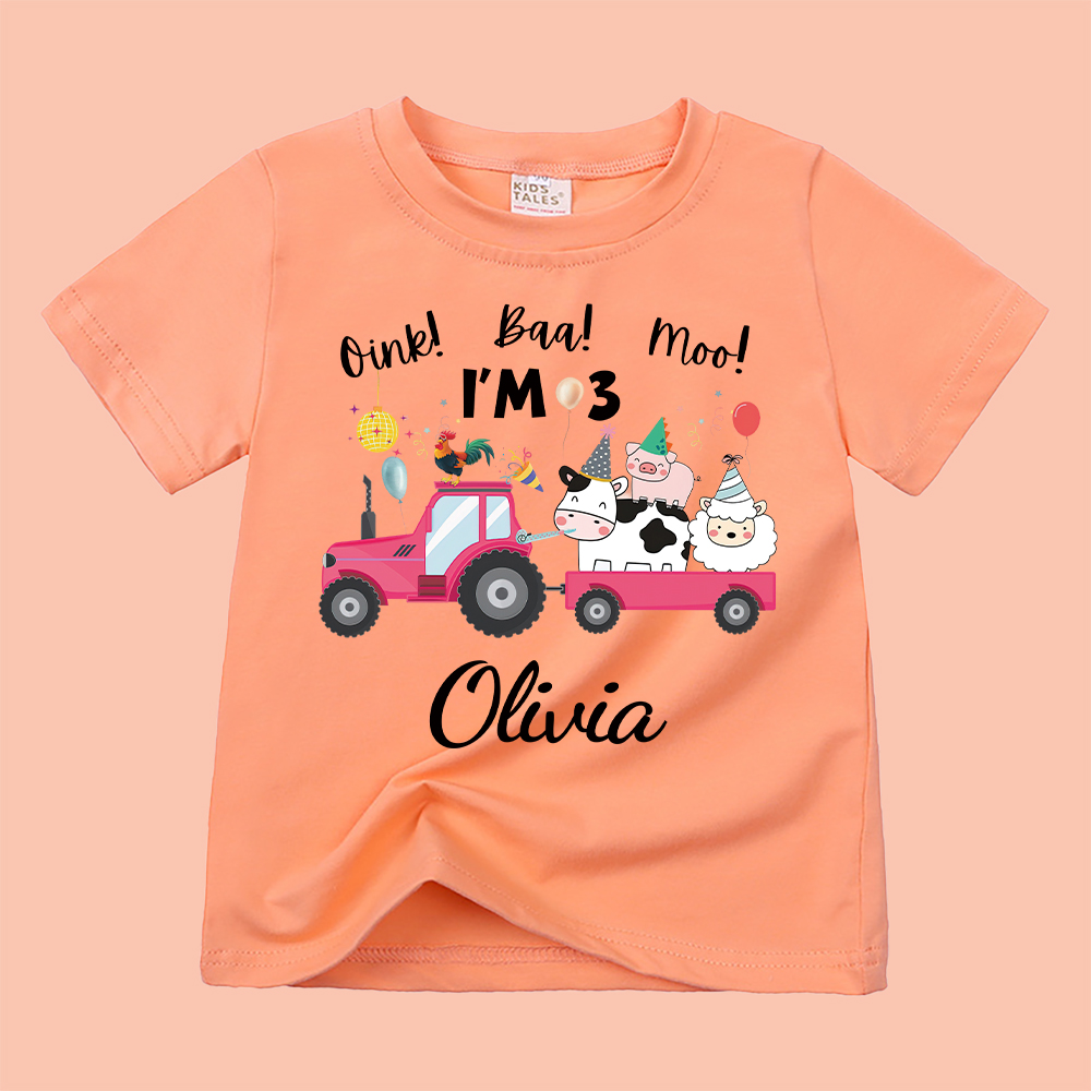 Personalized Kid Cute Farm Animal Party Birthday T-Shirt | inTee17