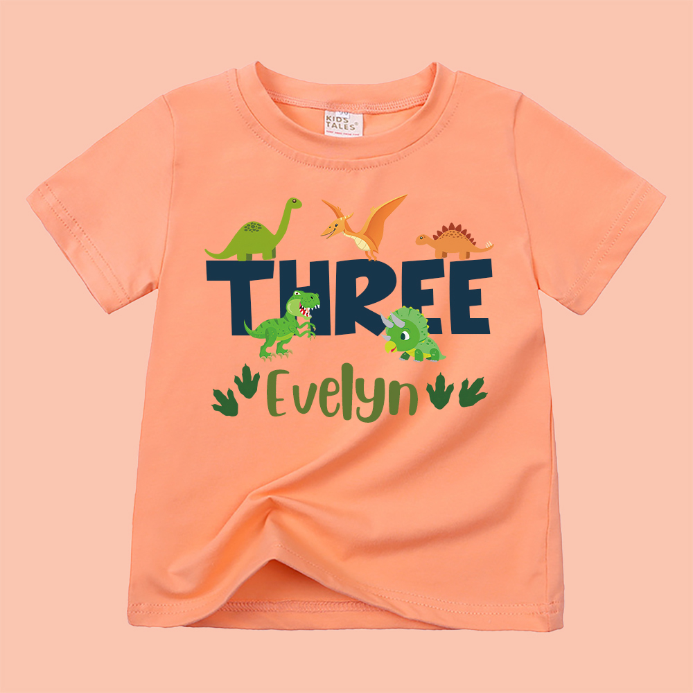 Personalized Kid Jurassic Dinosaur Party Birthday T-Shirt | inTee18