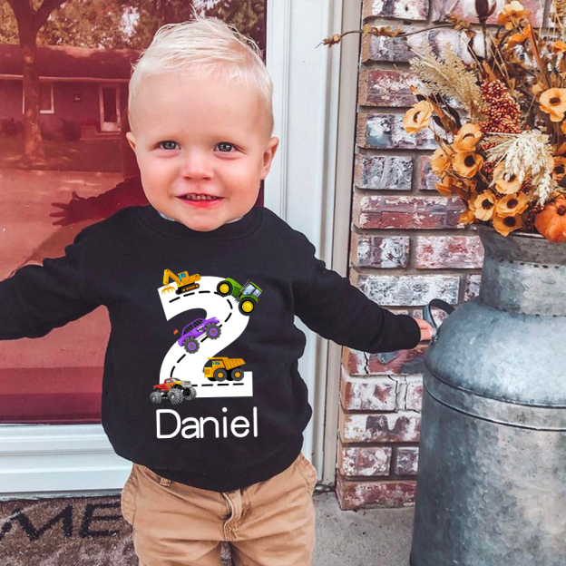 Personalized Kid Transportation Vehicle Party Birthday Sweatshirt | inSweatshirt75