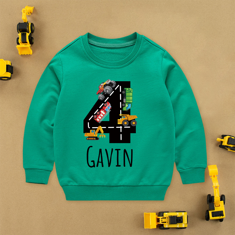 Personalized Kid Transportation Vehicle Party Birthday Sweatshirt | inSweatshirt75