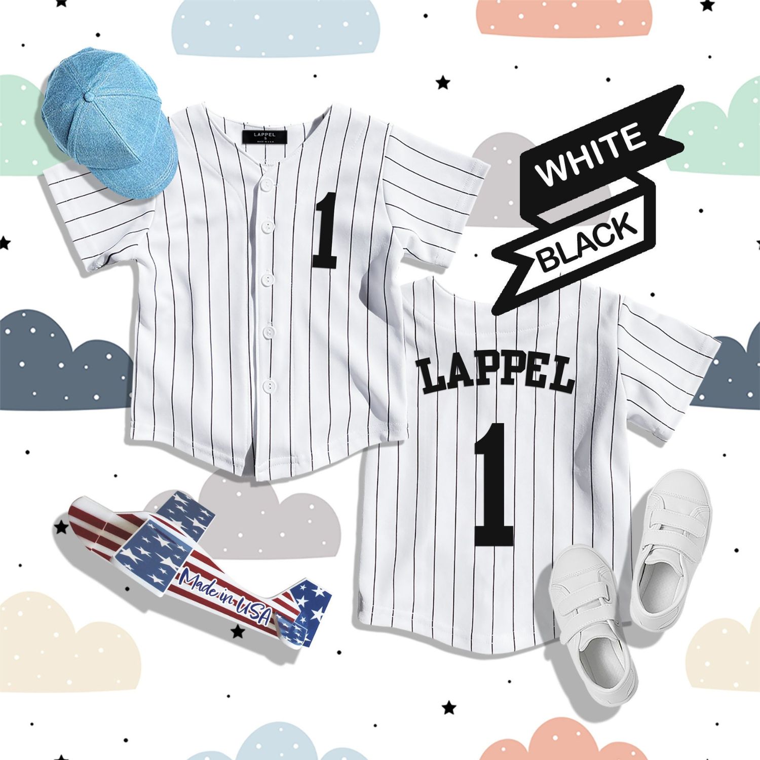 Personalized Pinstripe Button Down Baseball Jersey | CWBaby72