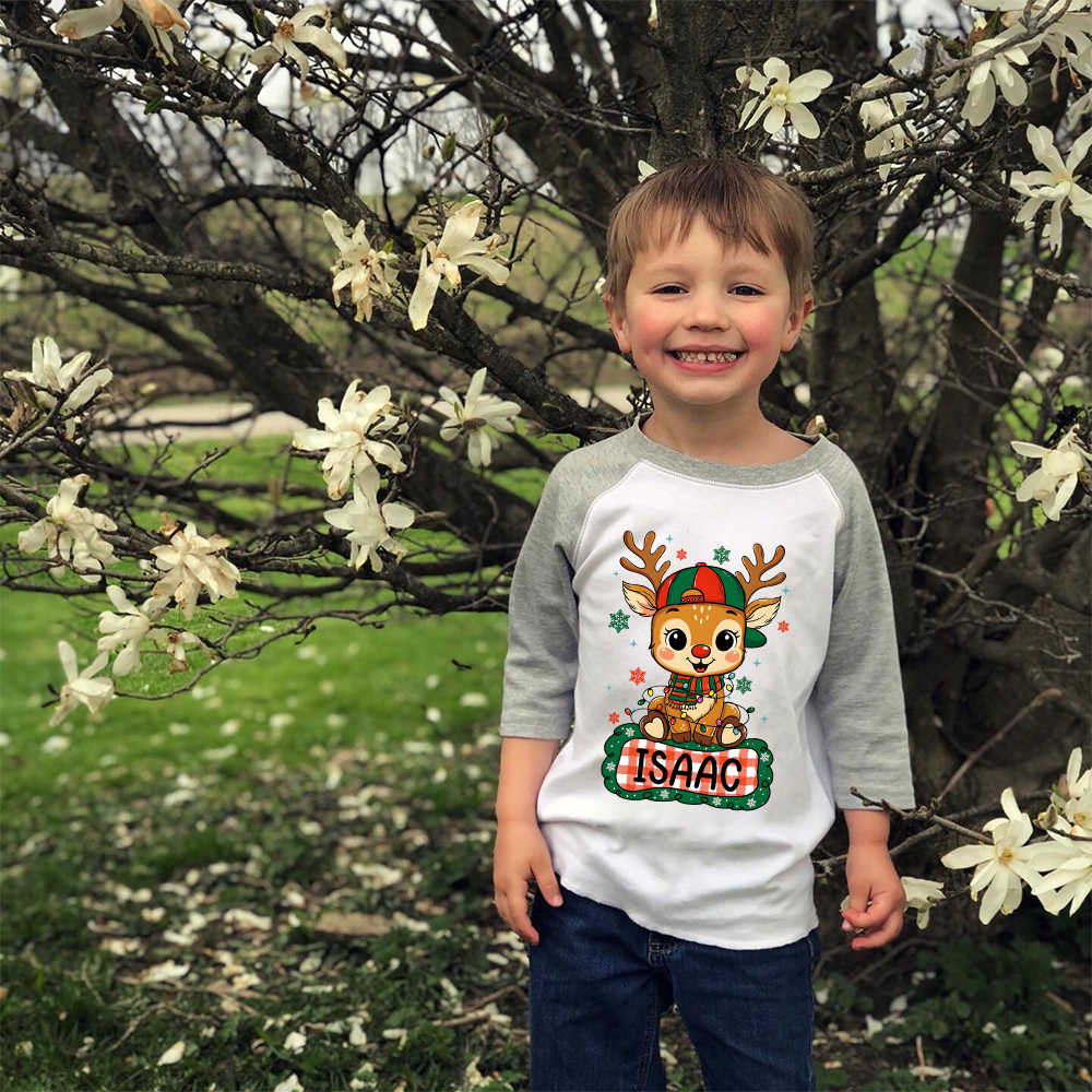 Personalized Kid Cozy Christmas Elk Sweatshirt | inSweatshirt85