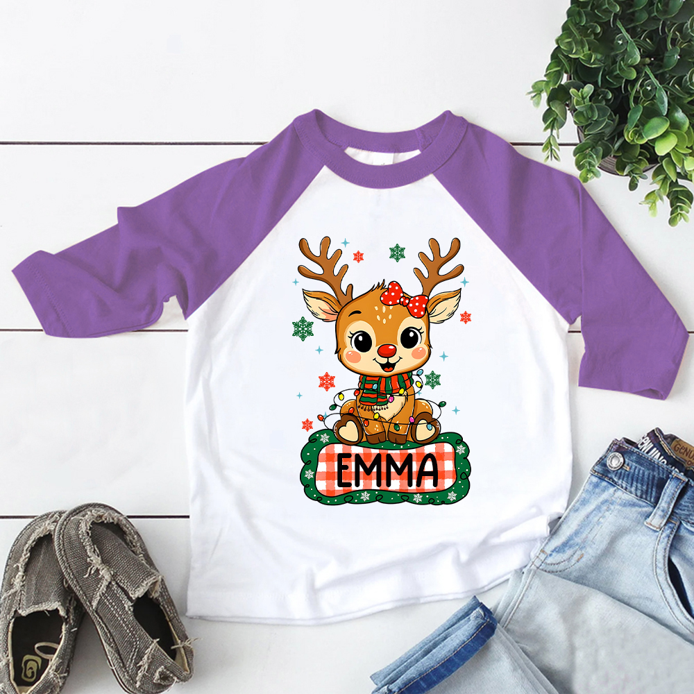 Personalized Kid Cozy Christmas Elk Sweatshirt | inSweatshirt85