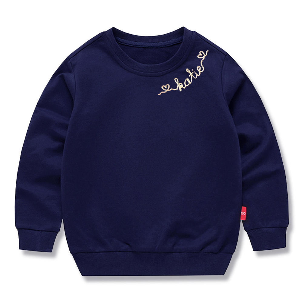 Personalized Embroidered Kids Valentines Sweatshirt | inSweatshirt88