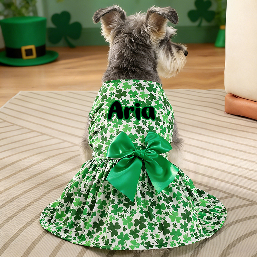 Personalized Pet Lucky St. Patricks Day Dress | inCloth01