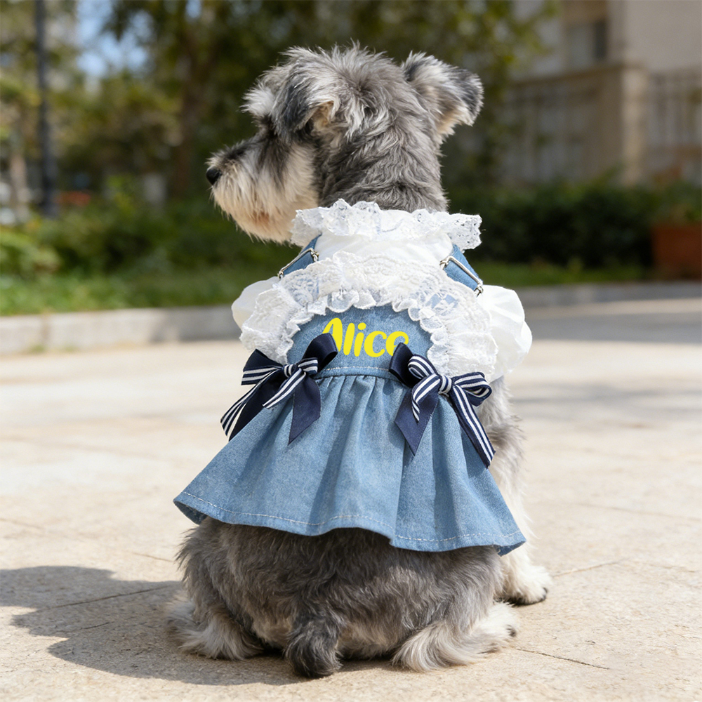 Personalized Pet Denim Pet Overalls | inCloth18