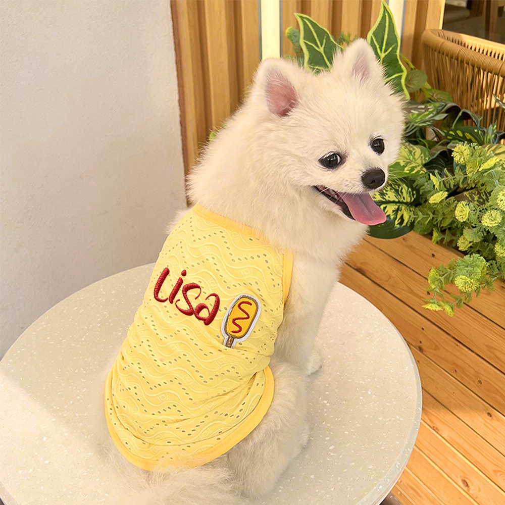 Personalized Embroidered Name Pet Breathable Tank Top | inCloth34