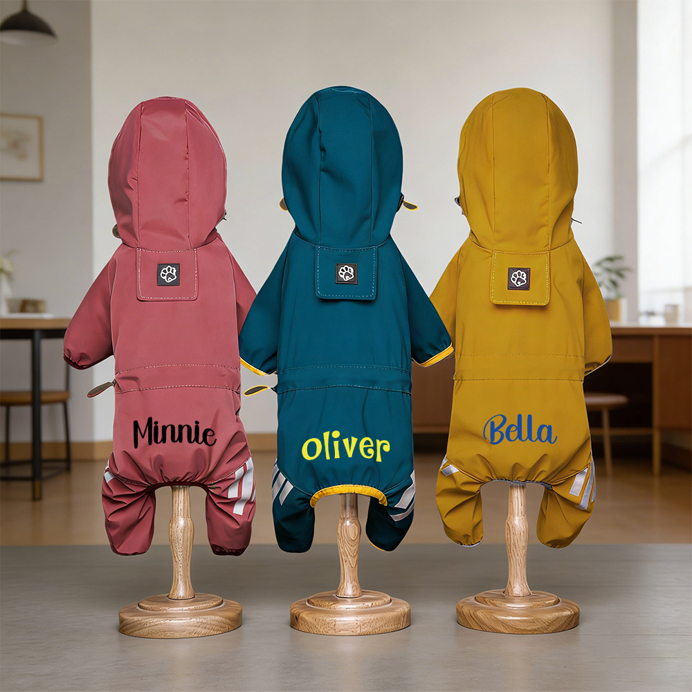 Personalized Name Waterproof Pet Raincoat | inCloth37