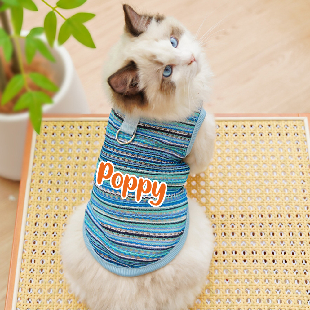 Personalized Name Striped Dog Jumpsuit | inCloth47