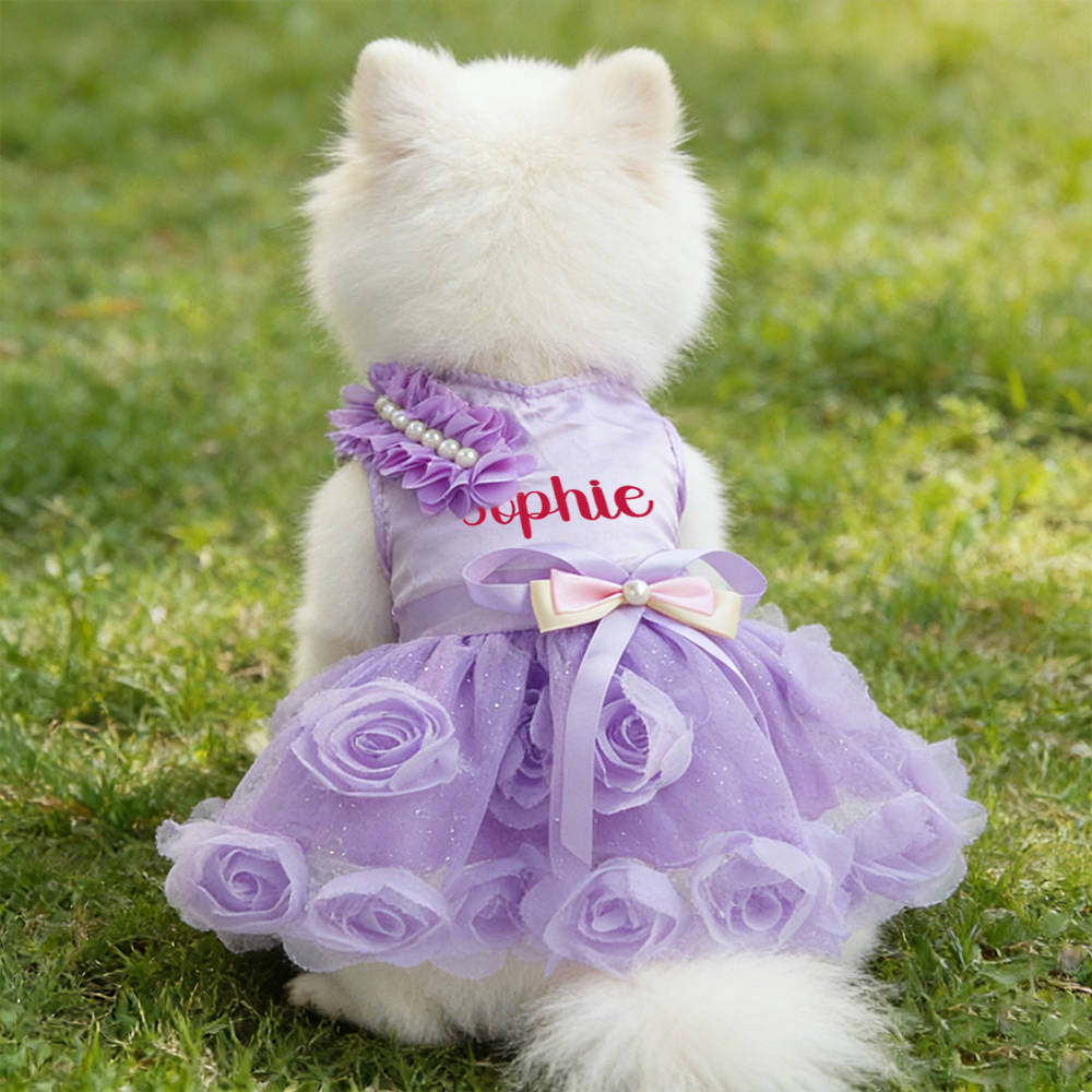 Personalized Name Pet Satin Princess Dress | inCloth50