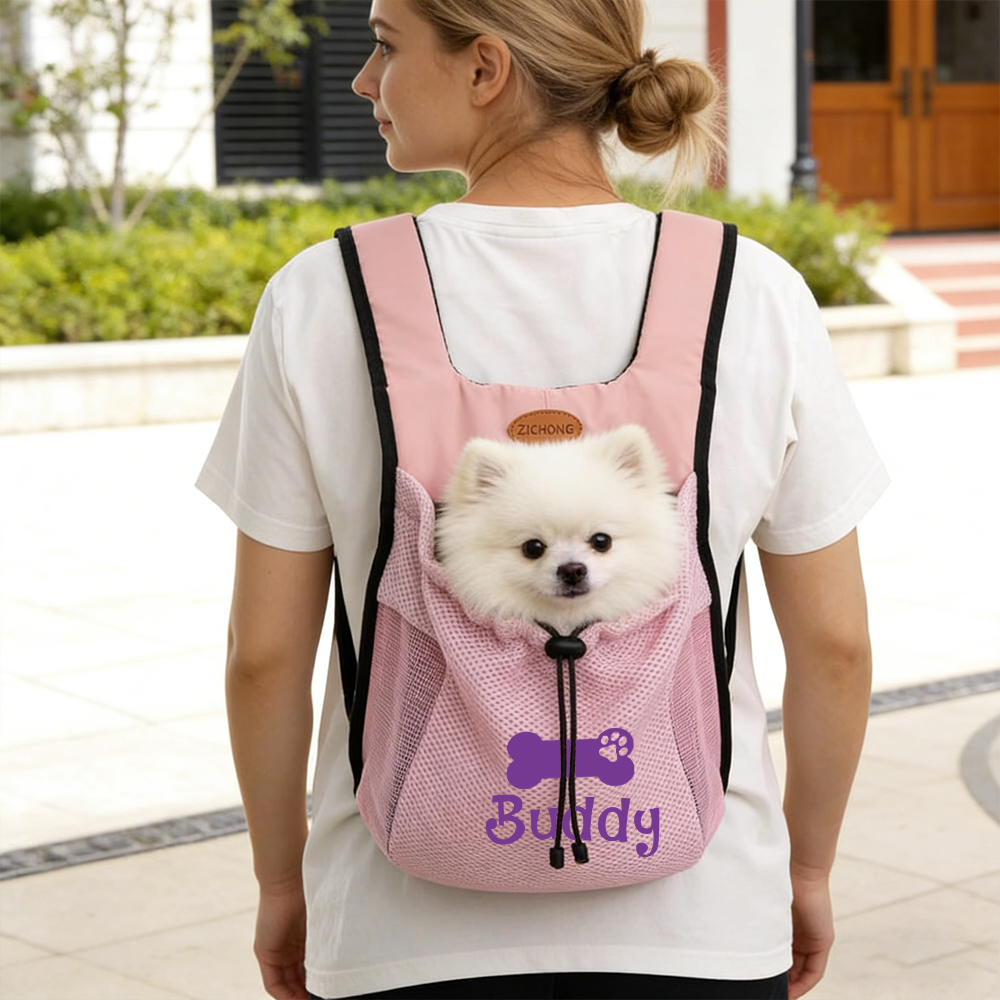 Personalized Name Breathable Mesh Pet Carrier Backpack | inAccs33