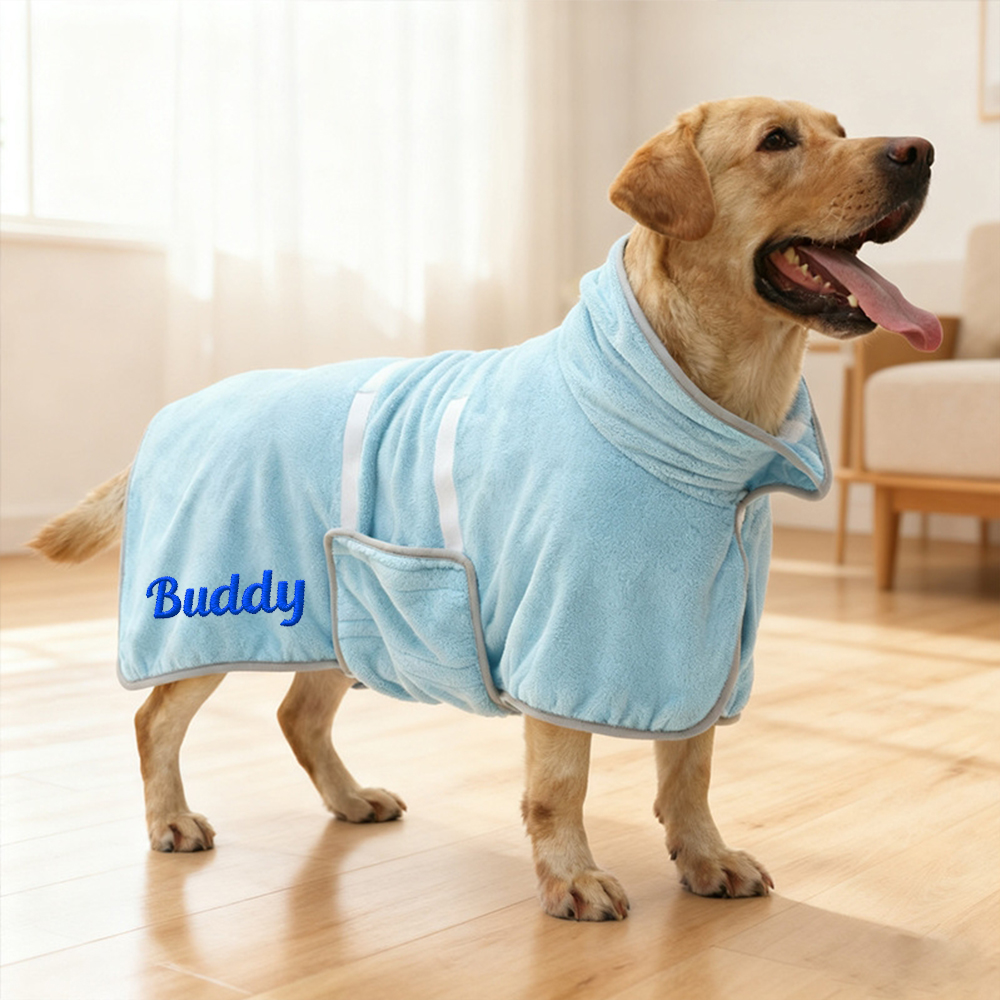 Personalized  Embroidered Name Absorbent Quick Dry Pet Towel Coat | inCloth74
