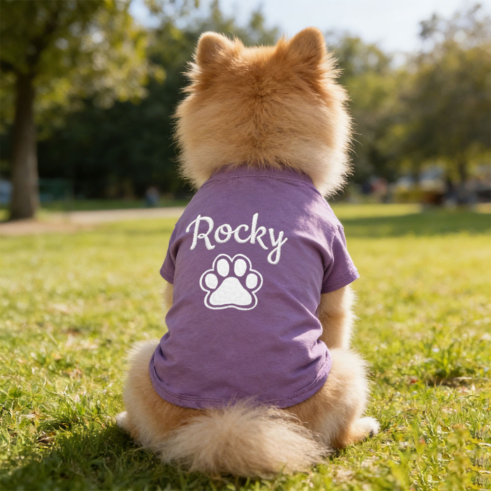 Personalized Embroidered Name Pet Summer T-Shirt | inCloth75