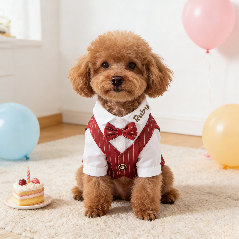 Personalized Name Pet Tuxedo with Bow Tie | inCloth80