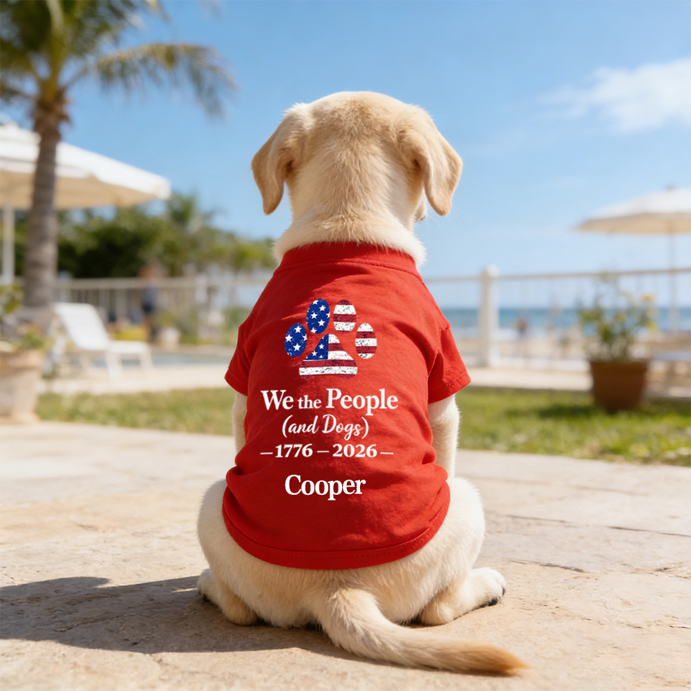 Personalized 4th of July Pet Paw Print Shirt | inCloth83