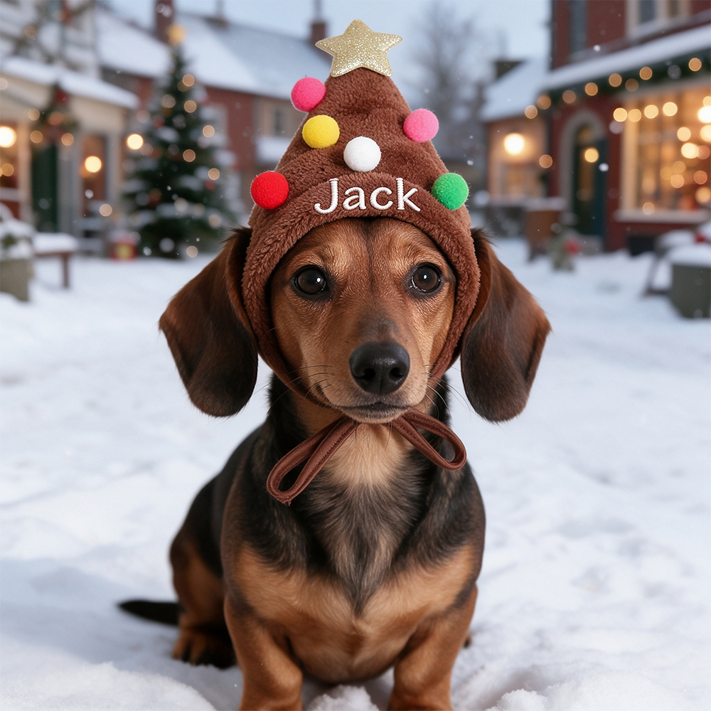 Personalized Embroidered Name Christmas Pet Hat | inHat08