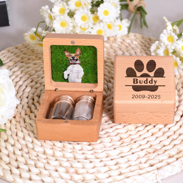 Personalized Engraving Name Wooden Pet fur Keepsake | KKPet238