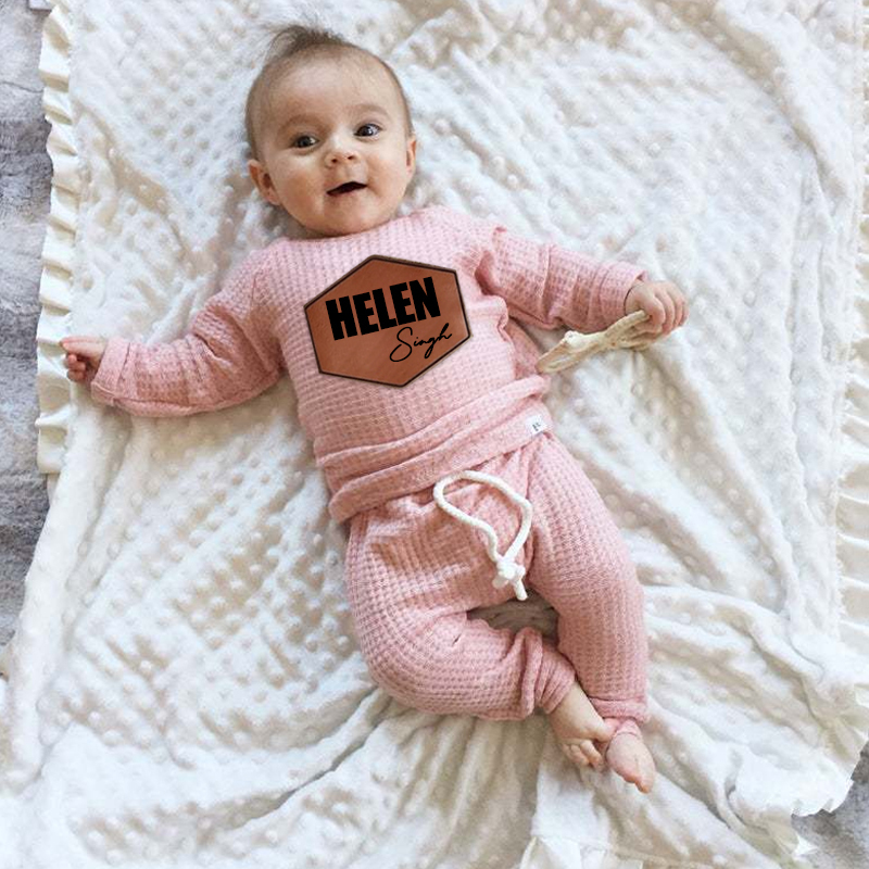 Personalized Baby Cozy Waffle Knit Pajama Set | inSet39